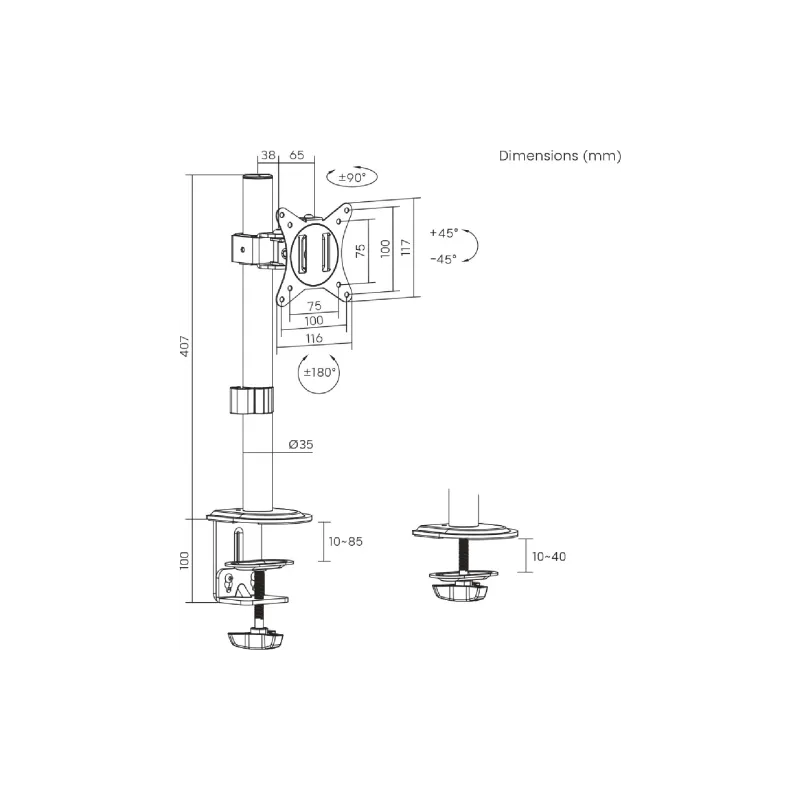Nosilec za monitor Brateck (LDT66-C01)