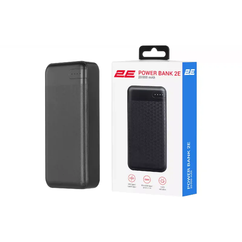 Повербанк 2E 20000 mAh (2E-PB2004-BLACK), Black