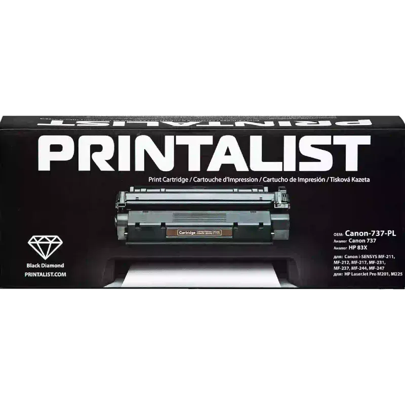 خرطوشة Printalist Canon 737, Black (Canon-737-PL)