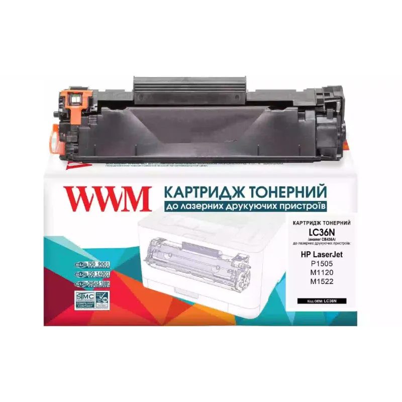 Kartuša WWM CB436A, Black (LC36N)