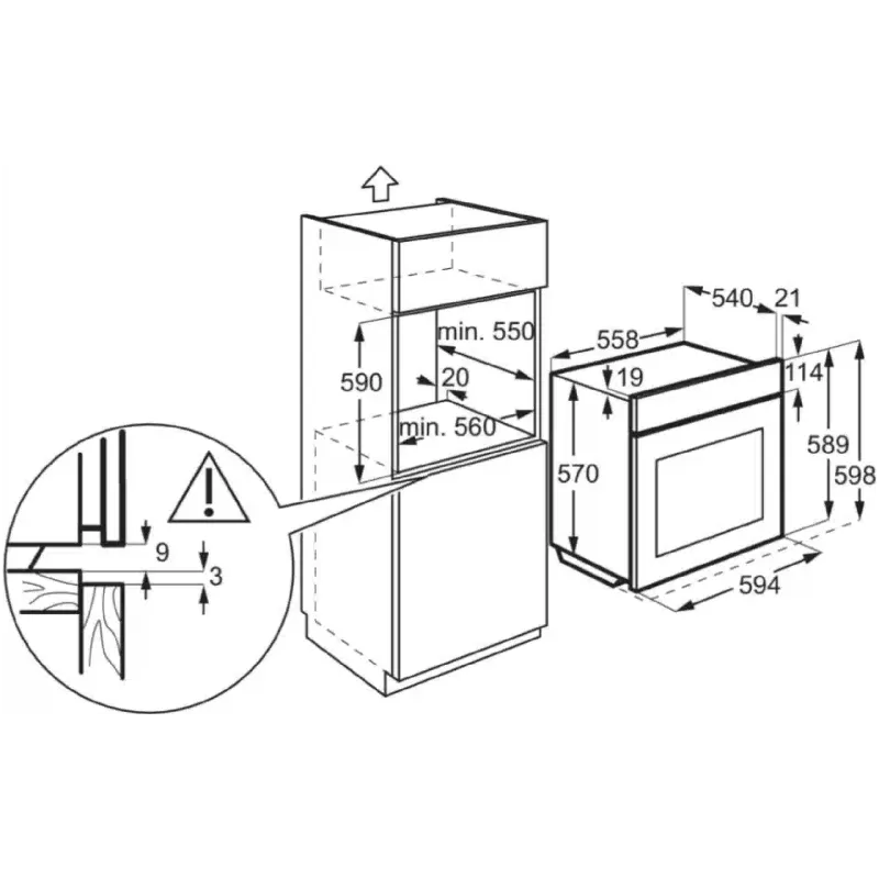 Built-in oven Electrolux (EOH4P56BX), 65 l, Stainless steel
