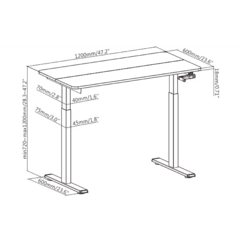 Escritorio de computadora 2E, Black (2E-CE120B-MECHANIC)
