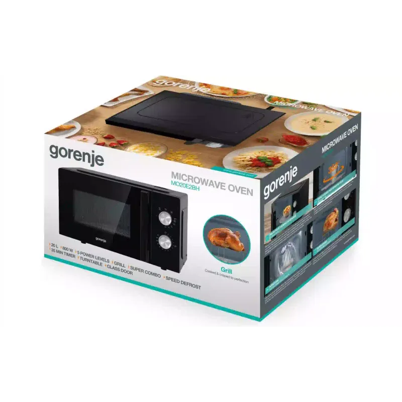 Φούρνος μικροκυμάτων Gorenje, Black (MO20E2BH)