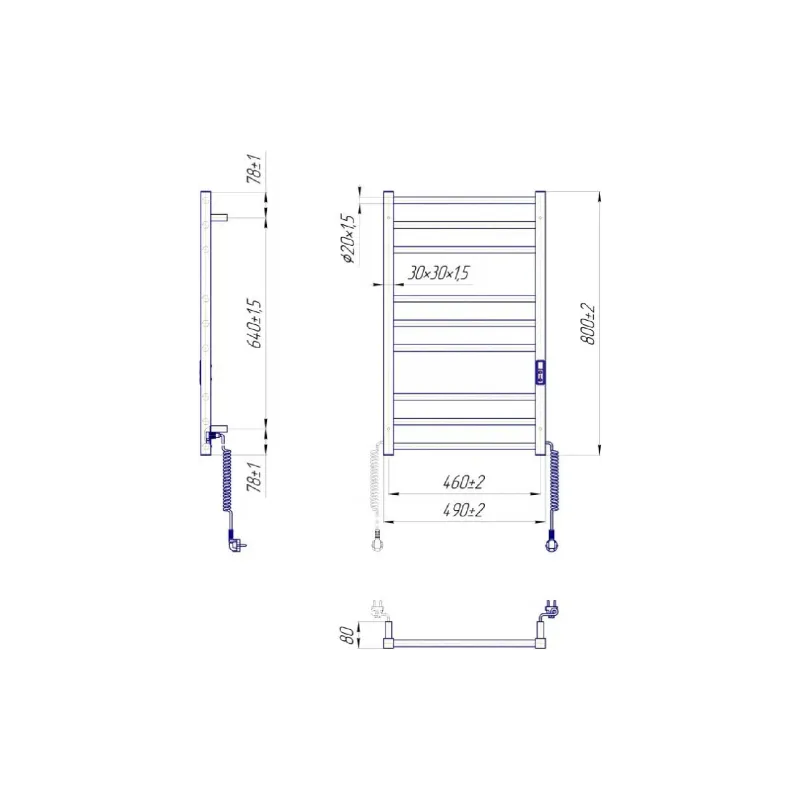 Отопляема сушилня за кърпи Mario (2.2.1608.03.G)