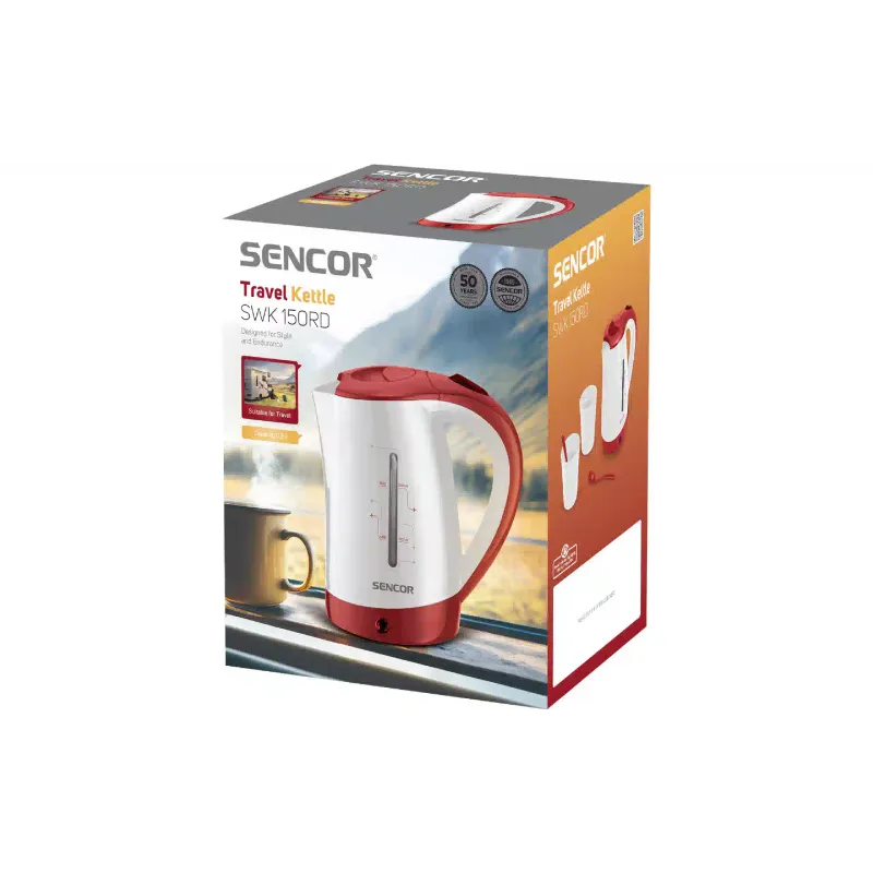 Chaleira elétrica Sencor, White/Red (SWK150RD)