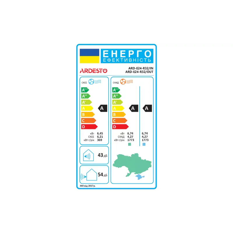 Klimaanlage Ardesto, White (ARD-E24-R32)