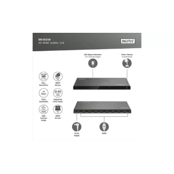 Videóelosztó Digitus (DS-55338)