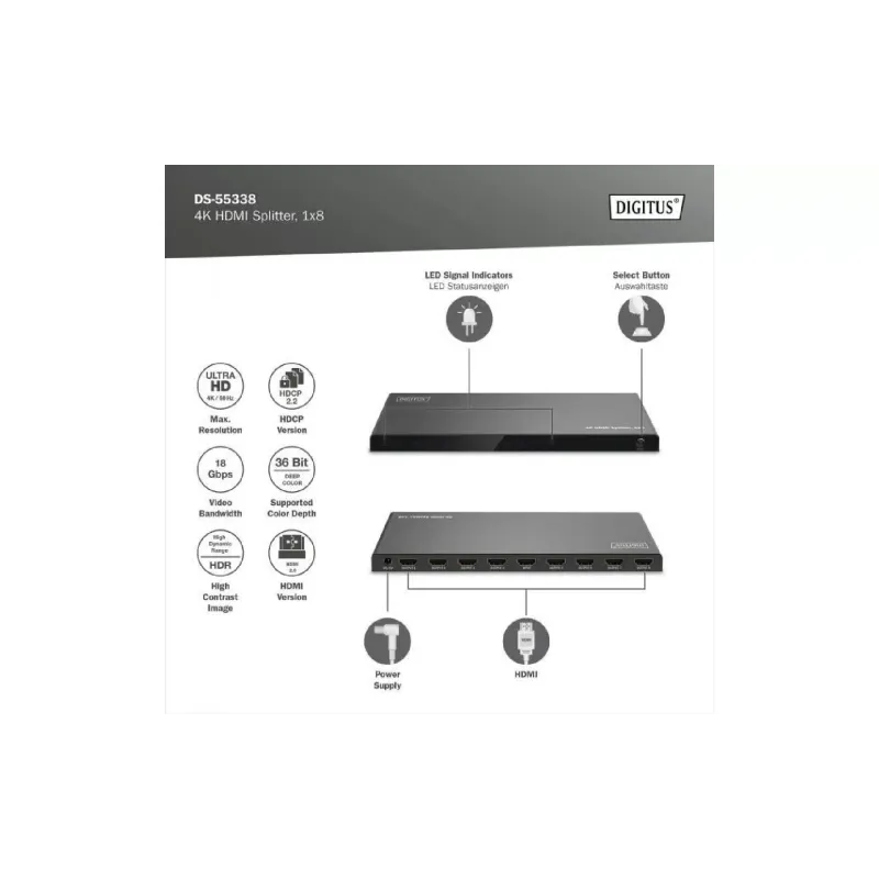 Відеоспліттер Digitus (DS-55338)