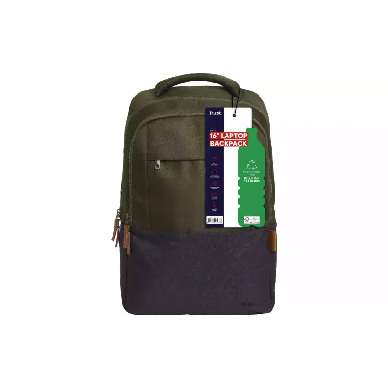 Mochila para laptop de 16 polegadas Trust Lisboa, Green (25243_TRUST)