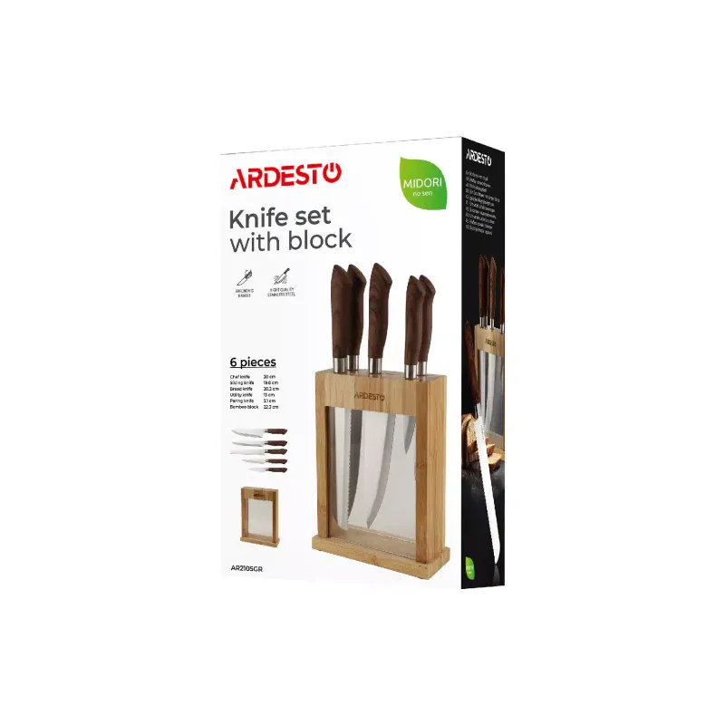 Set of knives Ardesto Midori, Brown (AR2105GR)