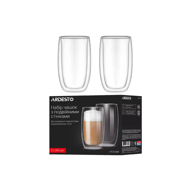 Cup Ardesto (AR2638B), 380 ml, Transparent