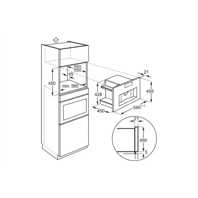 Cafetera empotrada Electrolux, Black (EBC85X)