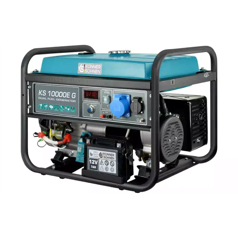 Генератор газо-бензиновый Konner&Sohnen, 8 кВт, 1 фаза, электростартер (KS 10000E G)