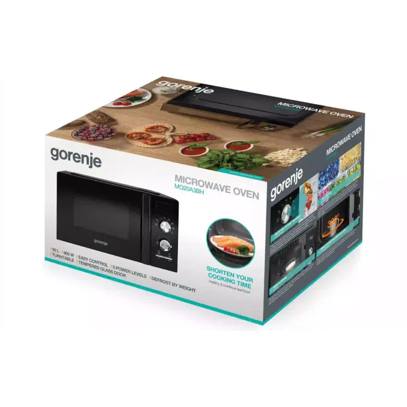 Microondas Gorenje, Black (MO20A3BH)