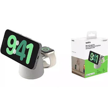 Зарядний пристрій Belkin Magnetic (WIZ020VFH37), для Apple iPhone/Watch/Air Pods, бездротове, Sand Mass