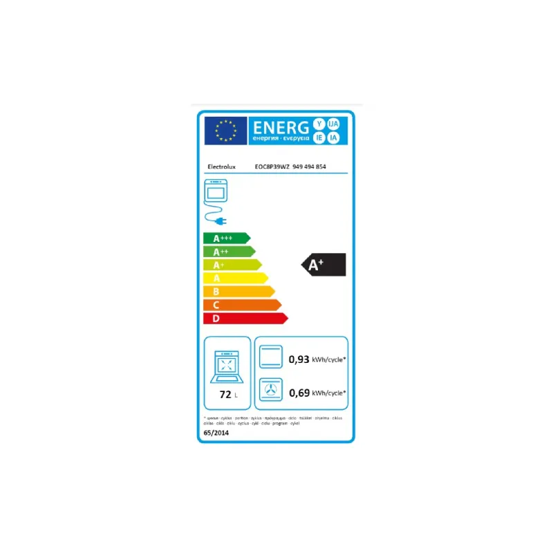 Εντοιχιζόμενος φούρνος Electrolux, Black (EOC8P39WZ)