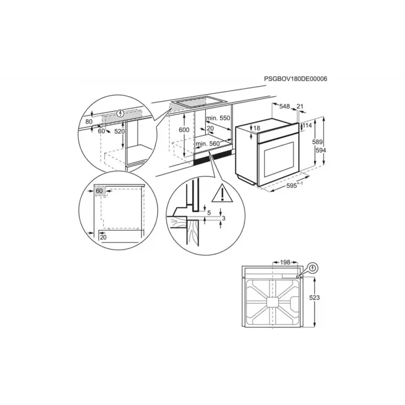 Built-in oven Electrolux (EOC8P39WX), 72 l, Black