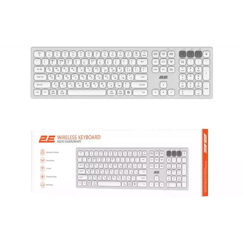 Scissor keyboard 2E  White (2E-KS270WBWH_UA)