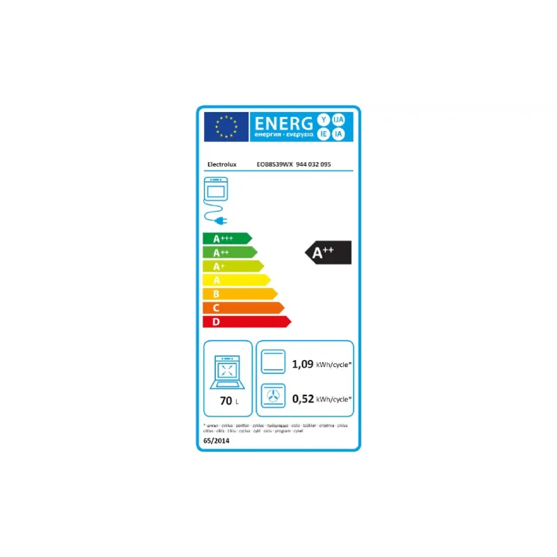 Forno embutido Electrolux, Black (EOB8S39WX)