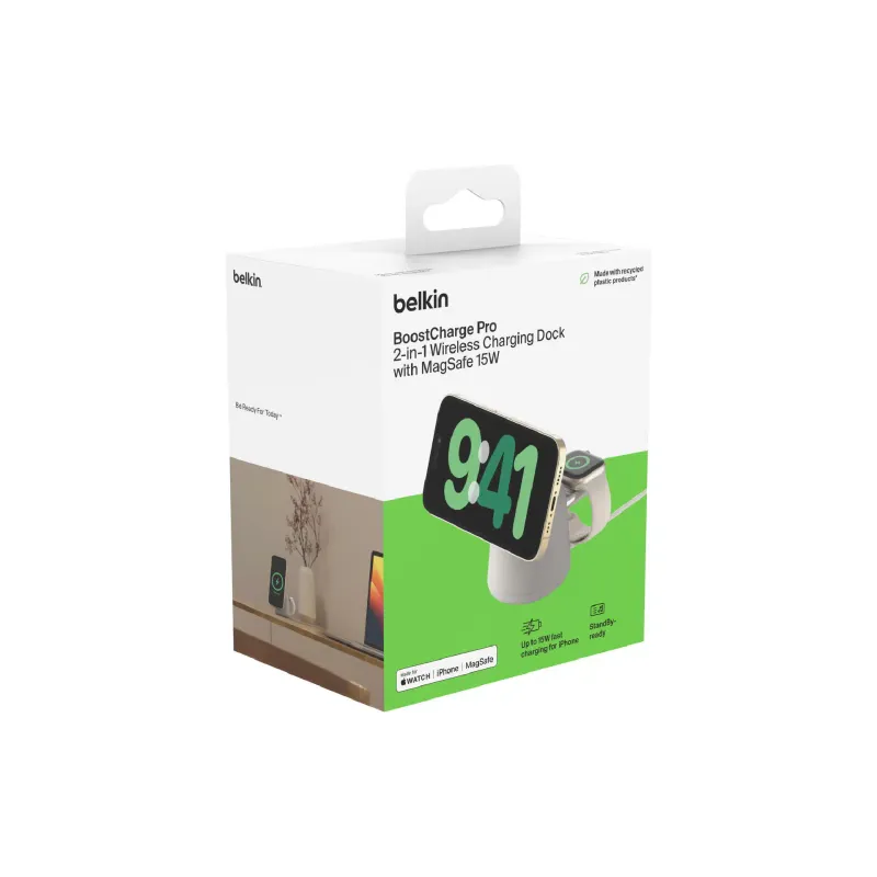 شاحن Belkin Magnetic, Sand Mass (WIZ020VFH37)