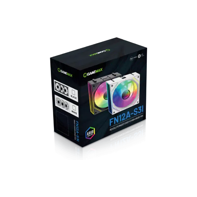 Вентилатор на корпуса Gamemax, Black (FN12A-S3I)