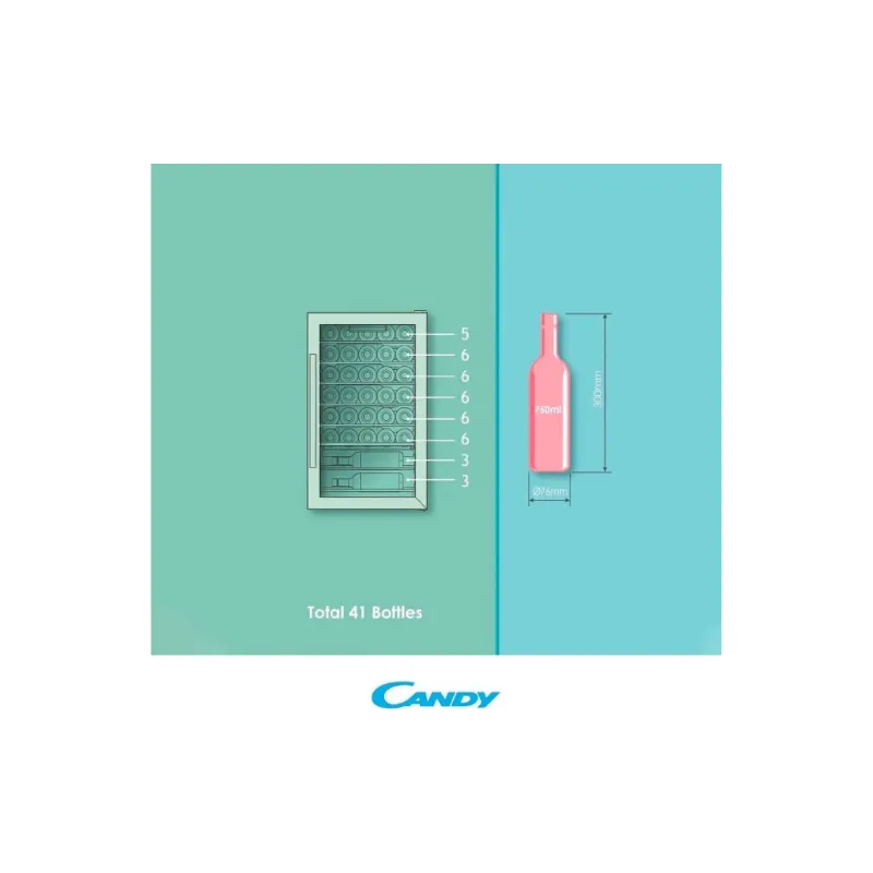 Хладилник за вино Candy, Black (CWC154EEL/NF)
