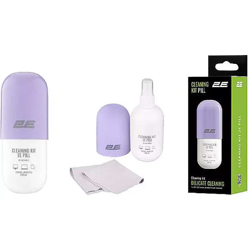 Tisztítókészlet irodai berendezésekhez 2E, Violet (2E-SK140LC)