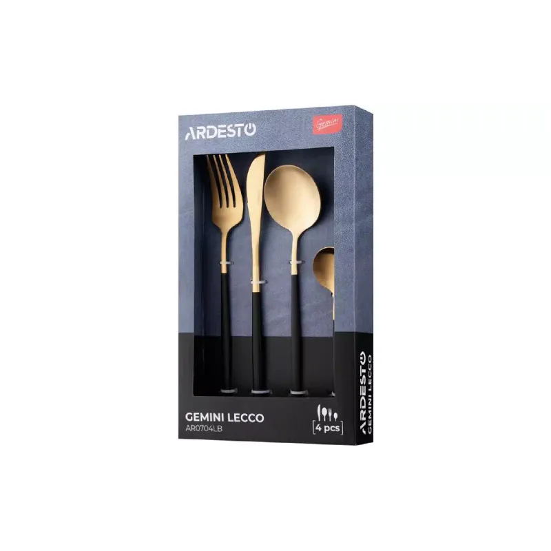 Набір столових приладів Ardesto Gemini Lecco, Gold/Black (AR0704LB)