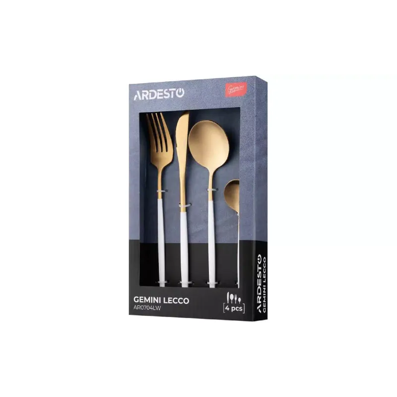 Evőeszköz készlet Ardesto Gemini Lecco, Gold/White (AR0704LW)