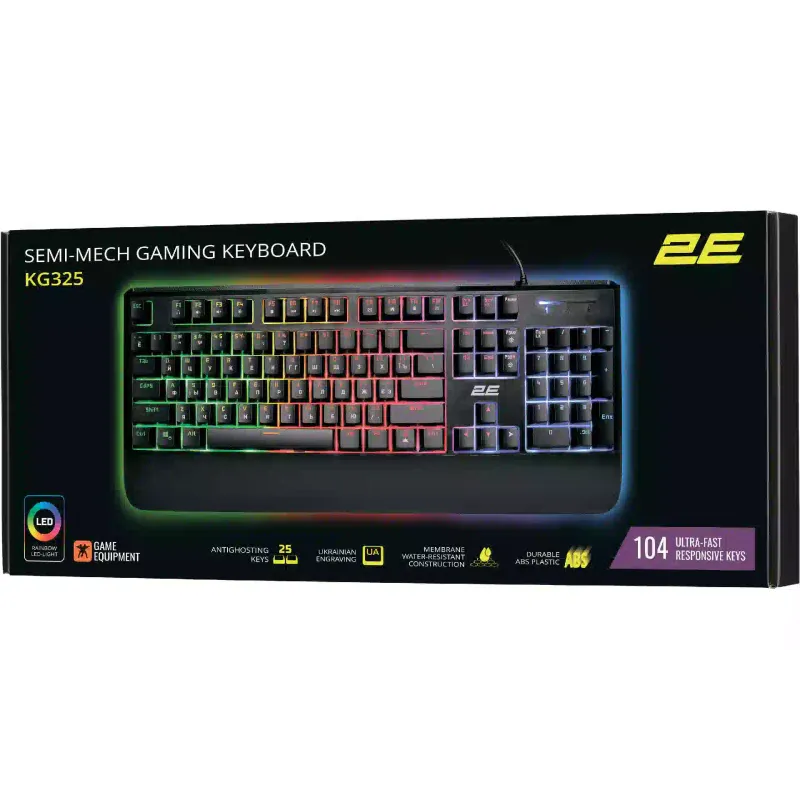 Membrane keyboard 2E  Black (2E-KG325UB)