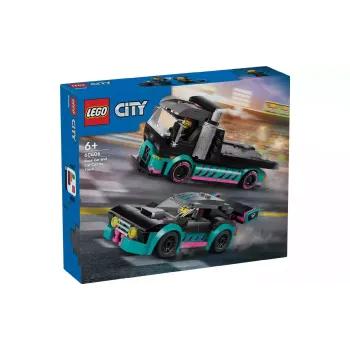 Konstruktőr LEGO City Race Car and Car Carrier Truck (60406)