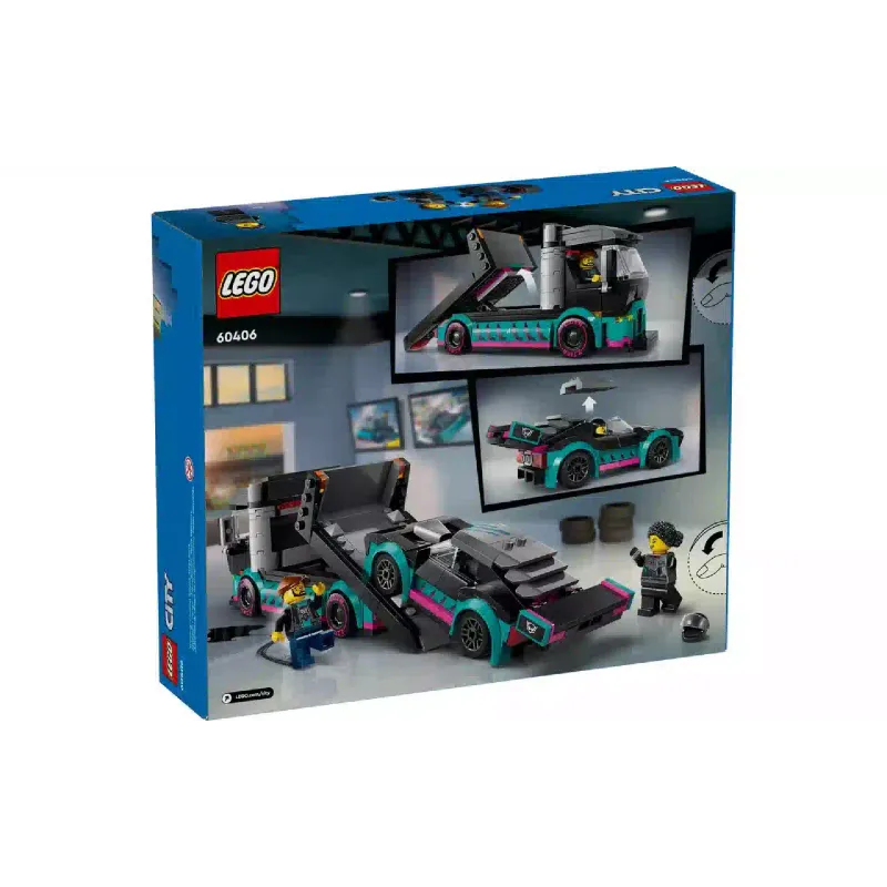 Construtor LEGO City Race Car and Car Carrier Truck (60406)