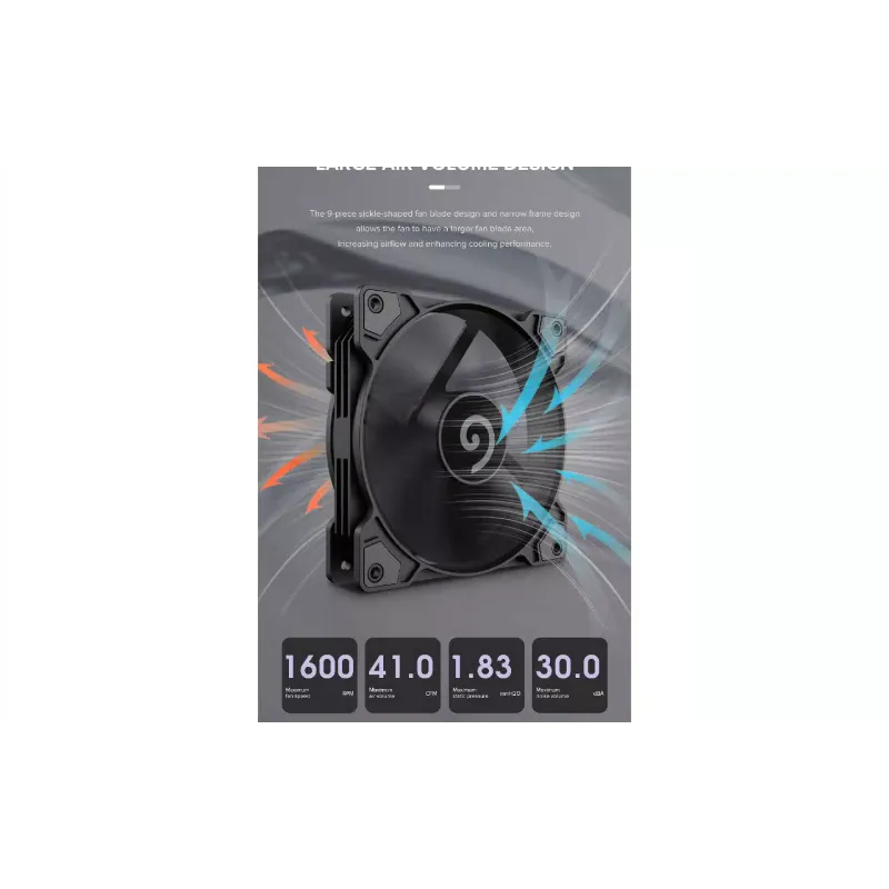 مروحة العلبة Gamemax, Black (GMX-WFBK-PWM)
