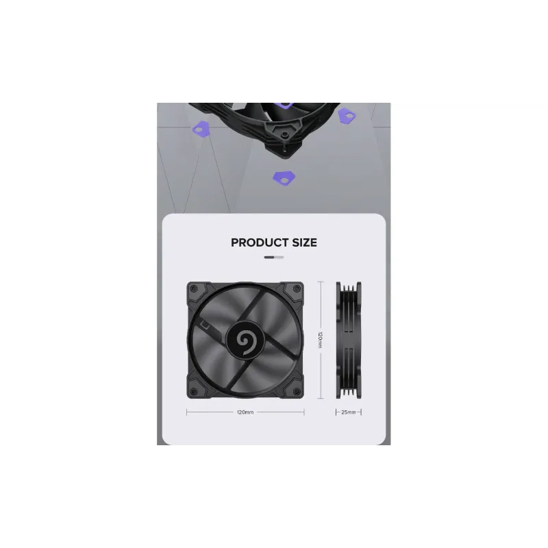 مروحة العلبة Gamemax, Black (GMX-WFBK-PWM)
