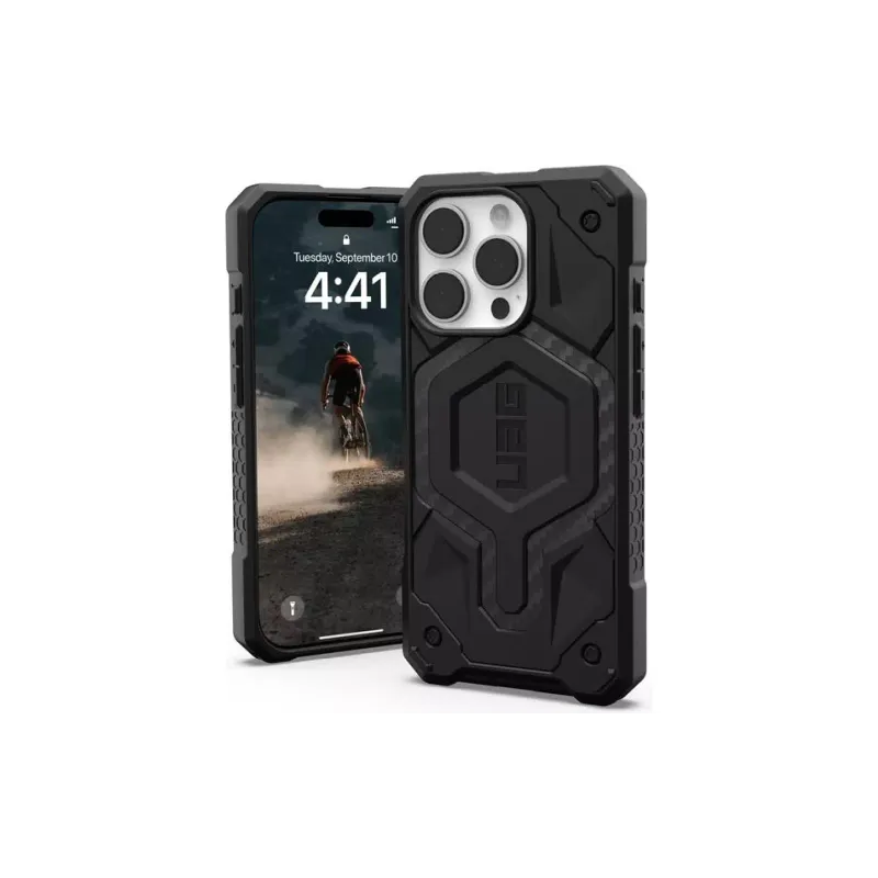 Чохол UAG Monarch Pro MagSafe (114456114242), для Apple iPhone 16 Pro, Carbon Fiber