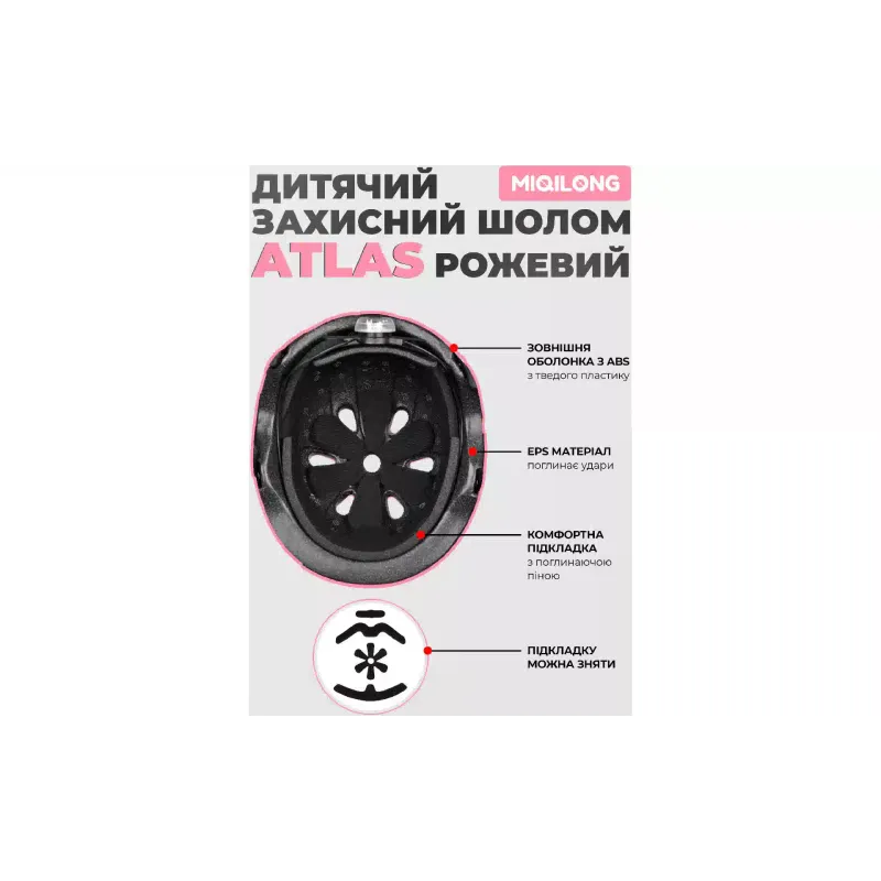 Gyerek sisak Miqilong Atlas, Pink (ATLAS-M-PINK)