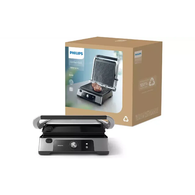 Гриль притискний Philips Series 5000 (HD6301/90), 2200 Вт