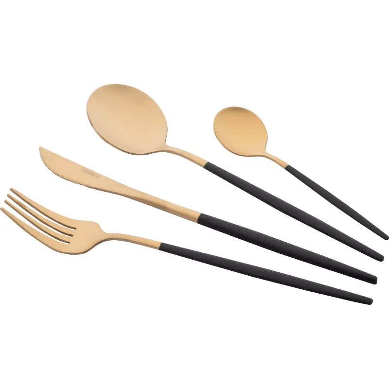 Набір столових приладів Ardesto Gemini Lecco, Gold/Black (AR0704LB)