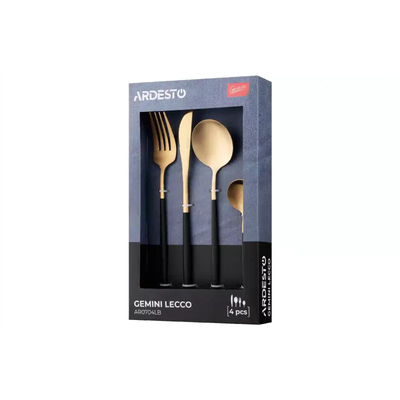 Набір столових приладів Ardesto Gemini Lecco, Gold/Black (AR0704LB)