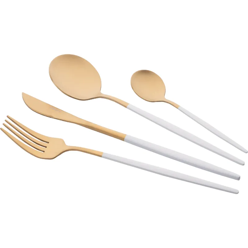 Evőeszköz készlet Ardesto Gemini Lecco, Gold/White (AR0704LW)
