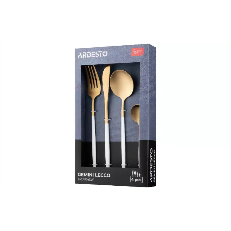 Evőeszköz készlet Ardesto Gemini Lecco, Gold/White (AR0704LW)