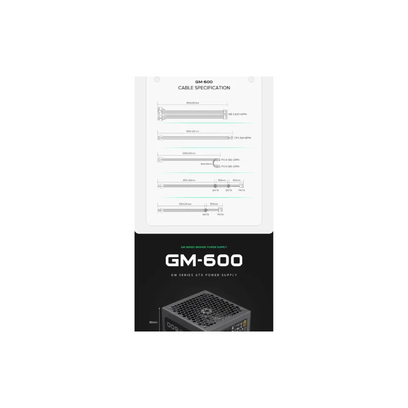 Блок живлення Gamemax  Black (GX-600Mod)