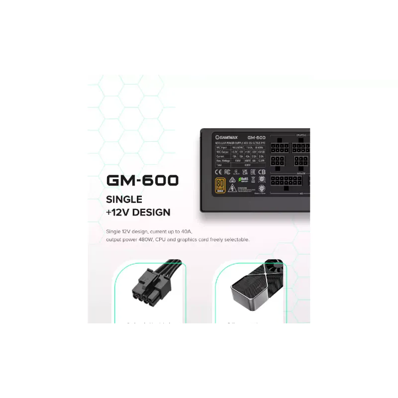 Блок живлення Gamemax  Black (GX-600Mod)
