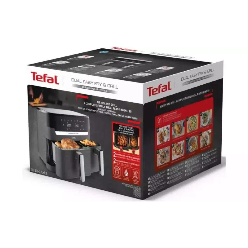 Мултифурна Tefal Dual Easy Fry & Grill AirFryer, Black (EY905B10)