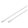 Καλώδιο φόρτισης και συγχρονισμού Digitus USB-C - Lightning, White (AK-600110-020-W)