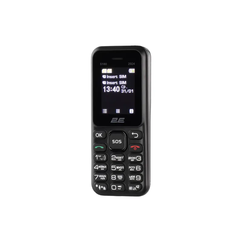 Mobiltelefon 2E S180, Black (694743653885)