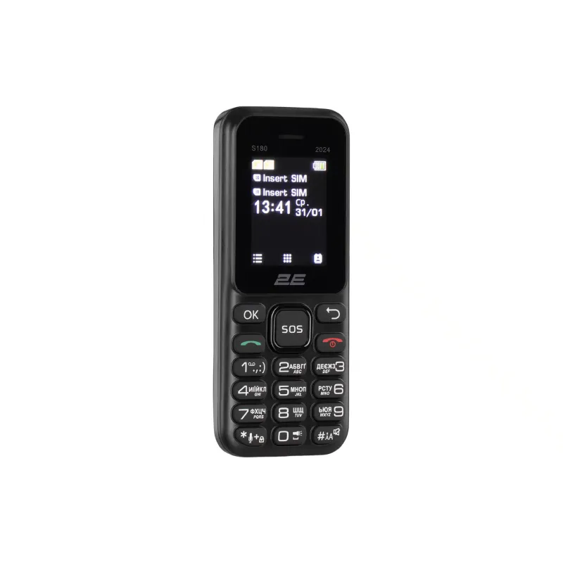 Mobiltelefon 2E S180, Black (694743653885)
