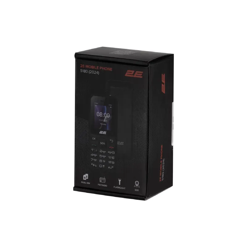 Mobiltelefon 2E S180, Black (694743653885)