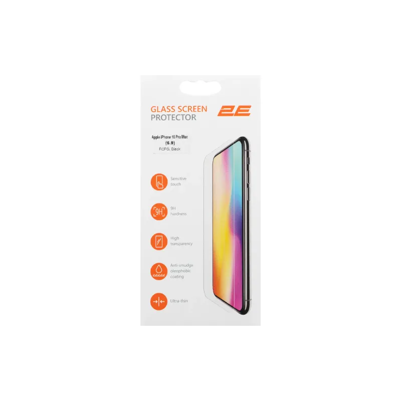 Захисне скло 2E (2E-IP-16PM-6.9-SMFCFG-BB), для Apple iPhone 16 Pro Max