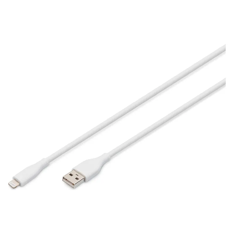Кабель для зарядки та синхронізації Digitus USB-A - Lightning (AK-600108-020-W), 2 м, White